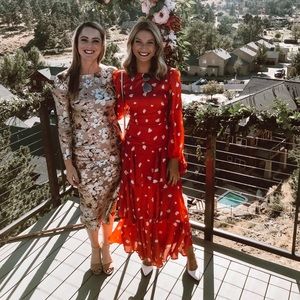 ASOS True Violet ruffle maxi dress